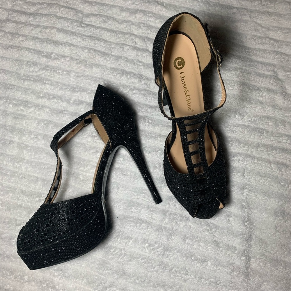 Chase + Chloe Black Heels